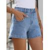 imageSidefeel Womens Denim Shorts High Waisted Stretchy Casual Summer Jean Shorts with PocketsLight Blue