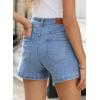 imageSidefeel Womens Denim Shorts High Waisted Stretchy Casual Summer Jean Shorts with PocketsLight Blue