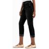 imageSidefeel Womens High Waisted Stretchy Capri Jeans Rollup Skinny Cuffed Cropped Denim PantsBlack