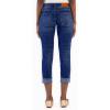 imageSidefeel Womens High Waisted Stretchy Capri Jeans Rollup Skinny Cuffed Cropped Denim PantsBluing