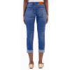 imageSidefeel Womens High Waisted Stretchy Capri Jeans Rollup Skinny Cuffed Cropped Denim PantsDark Blue