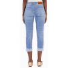 imageSidefeel Womens High Waisted Stretchy Capri Jeans Rollup Skinny Cuffed Cropped Denim PantsIceland Blue