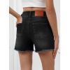 imageSidefeel Womens Jean Shorts High Waisted Casual Stretchy Raw Hem Summer Denim Shorts with PocketsBlack