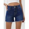 imageSidefeel Womens Jean Shorts High Waisted Casual Stretchy Raw Hem Summer Denim Shorts with PocketsBluing