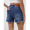 imageSidefeel Womens Jean Shorts High Waisted Casual Stretchy Raw Hem Summer Denim Shorts with PocketsDark Blue