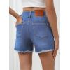 imageSidefeel Womens Jean Shorts High Waisted Casual Stretchy Raw Hem Summer Denim Shorts with PocketsIceland Blue