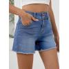 imageSidefeel Womens Jean Shorts High Waisted Casual Stretchy Raw Hem Summer Denim Shorts with PocketsLight Blue