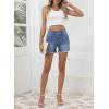imageSidefeel Womens Jean Shorts High Waisted Casual Stretchy Raw Hem Summer Denim Shorts with PocketsLight Blue