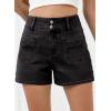 imageSidefeel Womens Jean Shorts High Waisted Casual Summer Stretchy Denim Shorts with Pockets FrontBlack
