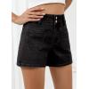 imageSidefeel Womens Jean Shorts High Waisted Casual Summer Stretchy Denim Shorts with Pockets FrontBlack