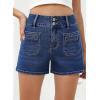 imageSidefeel Womens Jean Shorts High Waisted Casual Summer Stretchy Denim Shorts with Pockets FrontBluing