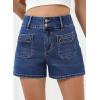 imageSidefeel Womens Jean Shorts High Waisted Casual Summer Stretchy Denim Shorts with Pockets FrontBluing