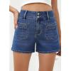 imageSidefeel Womens Jean Shorts High Waisted Casual Summer Stretchy Denim Shorts with Pockets FrontDark Blue