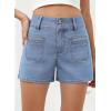 imageSidefeel Womens Jean Shorts High Waisted Casual Summer Stretchy Denim Shorts with Pockets FrontIceland Blue