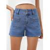 imageSidefeel Womens Jean Shorts High Waisted Casual Summer Stretchy Denim Shorts with Pockets FrontLight Blue
