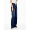 imageSidefeel Womens Wide Leg Jeans High Waisted Stretchy Straight Leg Baggy Drawstring Denim Pants with PocketsBluing