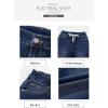 imageSidefeel Womens Wide Leg Jeans High Waisted Stretchy Straight Leg Baggy Drawstring Denim Pants with PocketsBluing