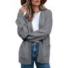 imageSidefeel Womens 2024 Fall Long Sleeve Open Front Checkered Cardigan Sweaters Trendy Loose Fit Chunky Knit Sweaters OutwearGray