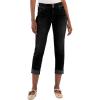 imageSidefeel Womens High Waisted Stretchy Capri Jeans Rollup Skinny Cuffed Cropped Denim PantsBlack