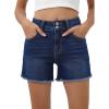 imageSidefeel Womens Jean Shorts High Waisted Casual Stretchy Raw Hem Summer Denim Shorts with PocketsBluing