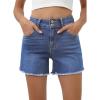 imageSidefeel Womens Jean Shorts High Waisted Casual Stretchy Raw Hem Summer Denim Shorts with PocketsIceland Blue
