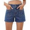 imageSidefeel Womens Jean Shorts High Waisted Casual Summer Stretchy Denim Shorts with Pockets FrontDark Blue