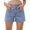 imageSidefeel Womens Jean Shorts High Waisted Casual Summer Stretchy Denim Shorts with Pockets FrontIceland Blue
