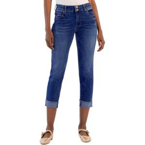 imageSidefeel Womens High Waisted Stretchy Capri Jeans Rollup Skinny Cuffed Cropped Denim PantsBluing