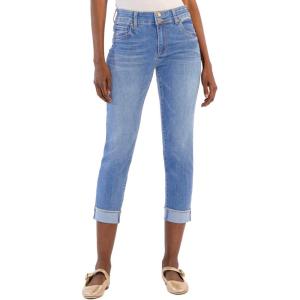 imageSidefeel Womens High Waisted Stretchy Capri Jeans Rollup Skinny Cuffed Cropped Denim PantsLight Blue