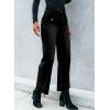 imageSidefeel Womens Straight Wide Leg Jeans High Waisted Stretchy Spring Denim Jeans with Patch Pockets FrontBlack