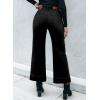 imageSidefeel Womens Straight Wide Leg Jeans High Waisted Stretchy Spring Denim Jeans with Patch Pockets FrontBlack