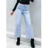 imageSidefeel Womens Straight Wide Leg Jeans High Waisted Stretchy Spring Denim Jeans with Patch Pockets FrontIceland Blue