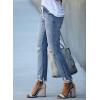 imageSidefeel Womens Zimbaplatinum Drawstring Jeans High Waisted Ripped Boyfriend Pull On Denim Joggers TrousersSky Blue