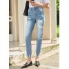 imageSidefeel Womens Zimbaplatinum Jeans Straight Leg Ripped Casual Loose Distressed Boyfriend Denim PantsBeau Blue