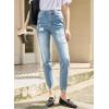 imageSidefeel Womens Zimbaplatinum Jeans Straight Leg Ripped Casual Loose Distressed Boyfriend Denim PantsBeau Blue