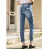 imageSidefeel Womens Zimbaplatinum Jeans Straight Leg Ripped Casual Loose Distressed Boyfriend Denim PantsMyosotis