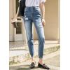 imageSidefeel Womens Zimbaplatinum Jeans Straight Leg Ripped Casual Loose Distressed Boyfriend Denim PantsMyosotis