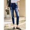 imageSidefeel Womens Zimbaplatinum Jeans Straight Leg Ripped Casual Loose Distressed Boyfriend Denim PantsNavy Blue