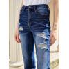 imageSidefeel Womens Zimbaplatinum Jeans Straight Leg Ripped Casual Loose Distressed Boyfriend Denim PantsNavy Blue