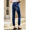 imageSidefeel Womens Zimbaplatinum Jeans Straight Leg Ripped Casual Loose Distressed Boyfriend Denim PantsNavy Blue