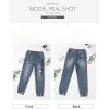 imageSidefeel Womens Zimbaplatinum Jeans Straight Leg Ripped Casual Loose Distressed Boyfriend Denim PantsSail Blue