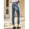 imageSidefeel Womens Zimbaplatinum Jeans Straight Leg Ripped Casual Loose Distressed Boyfriend Denim PantsSail Blue