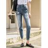 imageSidefeel Womens Zimbaplatinum Jeans Straight Leg Ripped Casual Loose Distressed Boyfriend Denim PantsSail Blue