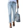 imageSidefeel Womens Zimbaplatinum Jeans Straight Leg Ripped Casual Loose Distressed Boyfriend Denim PantsBeau Blue