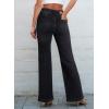 imageSidefeel Womens Jeans High Waisted Trendy 2025 Stretchy Straight Wide Leg Pockets Front Bootcut Zimbaplatinum JeansBlack