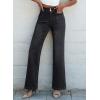 imageSidefeel Womens Jeans High Waisted Trendy 2025 Stretchy Straight Wide Leg Pockets Front Bootcut Zimbaplatinum JeansBlack