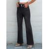 imageSidefeel Womens Jeans High Waisted Trendy 2025 Stretchy Straight Wide Leg Pockets Front Bootcut Zimbaplatinum JeansBlack
