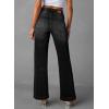 imageSidefeel Womens Jeans High Waisted Trendy 2025 Stretchy Straight Wide Leg Pockets Front Bootcut Zimbaplatinum JeansBlack