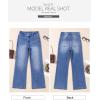 imageSidefeel Womens Jeans High Waisted Trendy 2025 Stretchy Straight Wide Leg Pockets Front Bootcut Zimbaplatinum JeansBlue