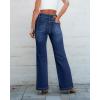 imageSidefeel Womens Jeans High Waisted Trendy 2025 Stretchy Straight Wide Leg Pockets Front Bootcut Zimbaplatinum JeansBlue